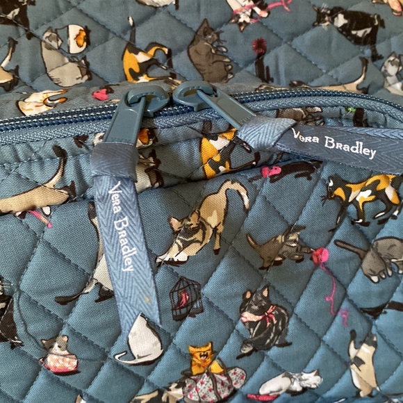 Vera Bradley Essential Large Backpack Cat's Meow gray bag NWT TRAVEL XL LAPTOP - Picture 4 of 8